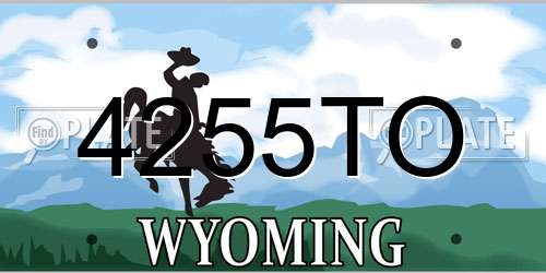 4255TO Wyoming License Plate