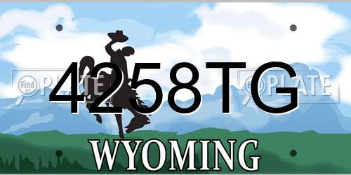 4258TG Wyoming License Plate