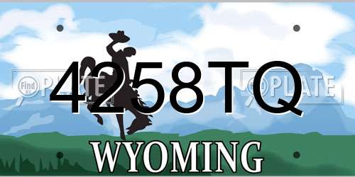 4258TQ Wyoming License Plate