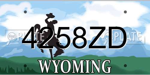 4258ZD Wyoming License Plate