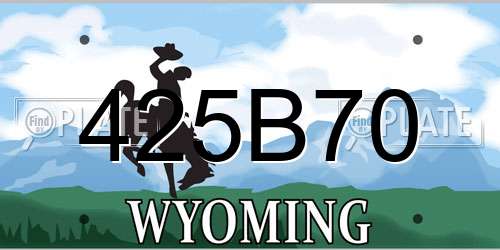 425B70 Wyoming License Plate