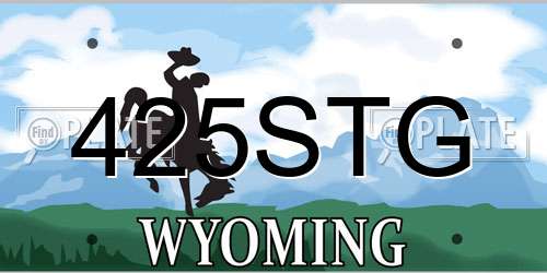 425STG Wyoming License Plate