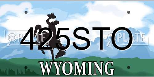 425STO Wyoming License Plate