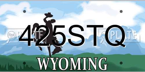 425STQ Wyoming License Plate