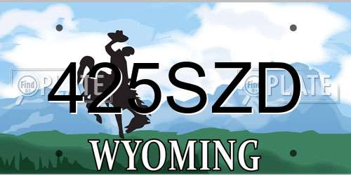 425SZD Wyoming License Plate
