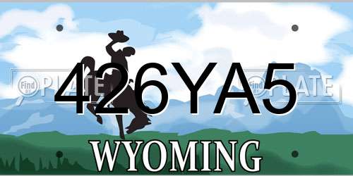 426YA5 Wyoming License Plate