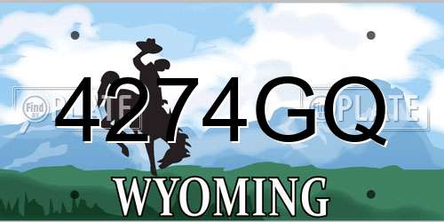 4274GQ Wyoming License Plate
