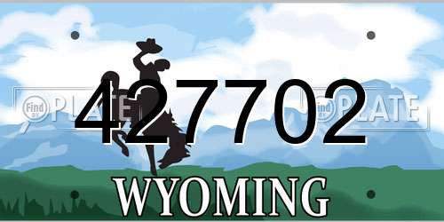 427702 Wyoming License Plate