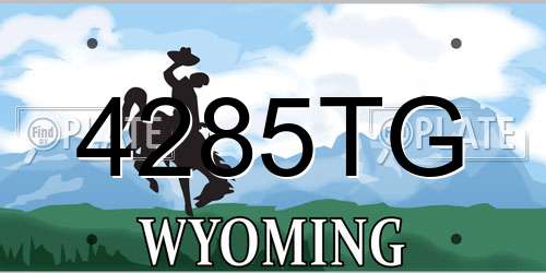 4285TG Wyoming License Plate