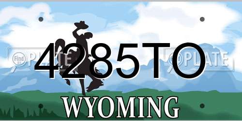 4285TO Wyoming License Plate