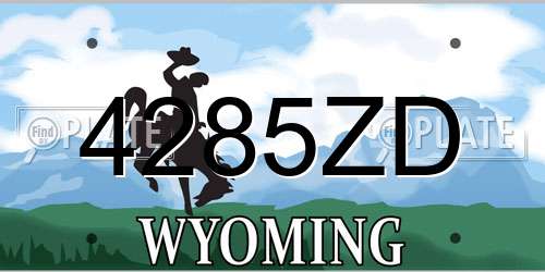 4285ZD Wyoming License Plate