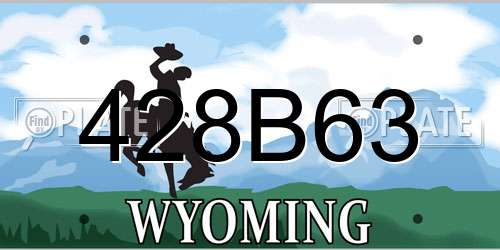 428B63 Wyoming License Plate
