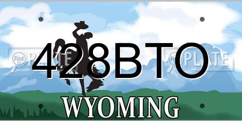 428BTO Wyoming License Plate