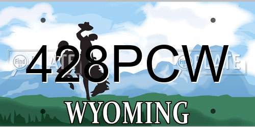 428PCW Wyoming License Plate