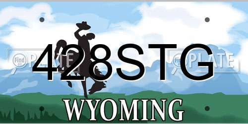 428STG Wyoming License Plate