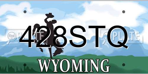 428STQ Wyoming License Plate
