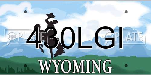 430LGI Wyoming License Plate