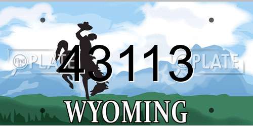 43113 Wyoming License Plate