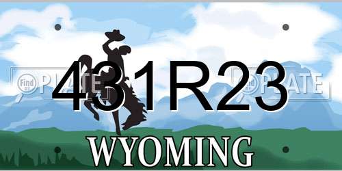 431R23 Wyoming License Plate
