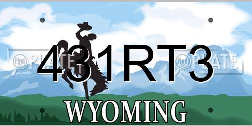 431RT3 Wyoming License Plate
