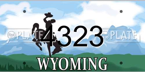 4323 Wyoming License Plate