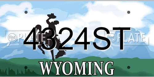4324ST Wyoming License Plate