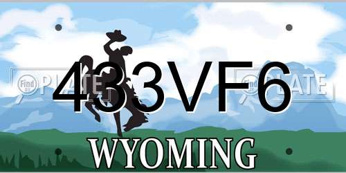 433VF6 Wyoming License Plate
