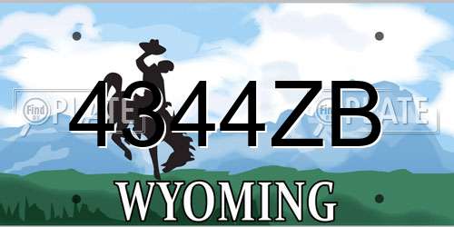 4344ZB Wyoming License Plate