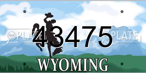 43475 Wyoming License Plate
