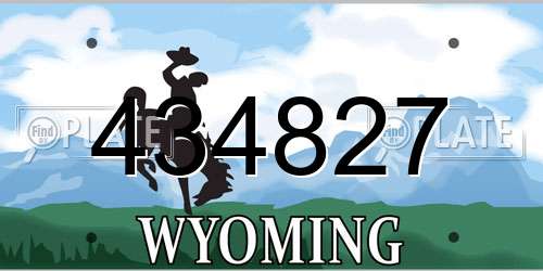434827 Wyoming License Plate