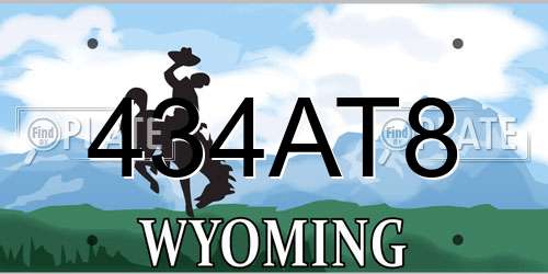 434AT8 Wyoming License Plate