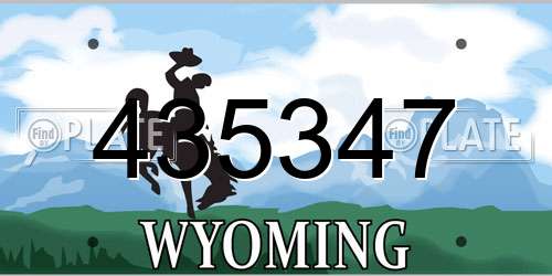 435347 Wyoming License Plate