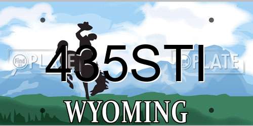 435STI Wyoming License Plate