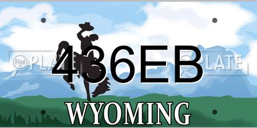 436EB Wyoming License Plate