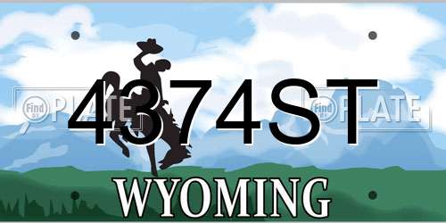 4374ST Wyoming License Plate