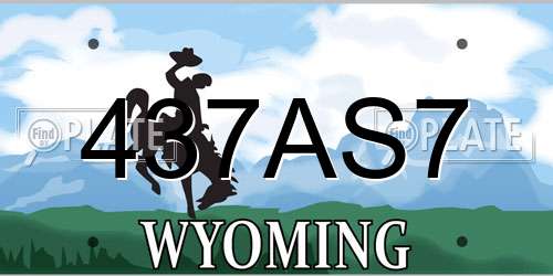 437AS7 Wyoming License Plate