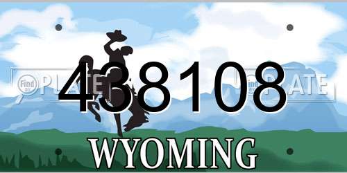 438108 Wyoming License Plate