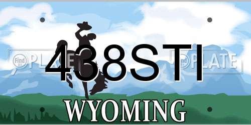 438STI Wyoming License Plate
