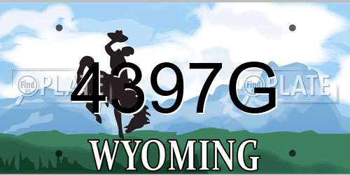 4397G Wyoming License Plate
