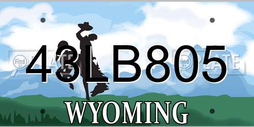 43LB805 Wyoming License Plate