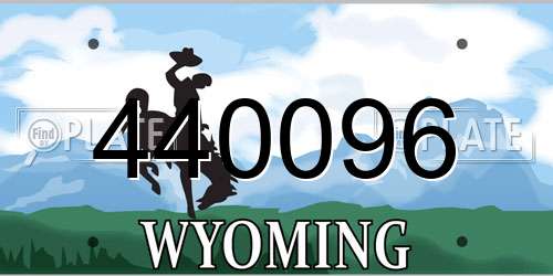 440096 Wyoming License Plate