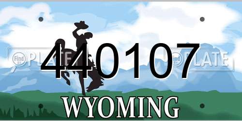 440107 Wyoming License Plate