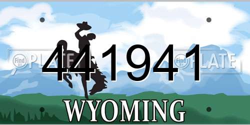 441941 Wyoming License Plate