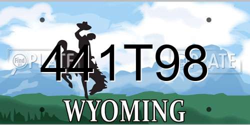441T98 Wyoming License Plate