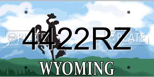 4422RZ Wyoming License Plate
