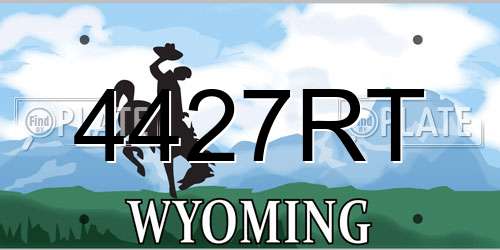 4427RT Wyoming License Plate