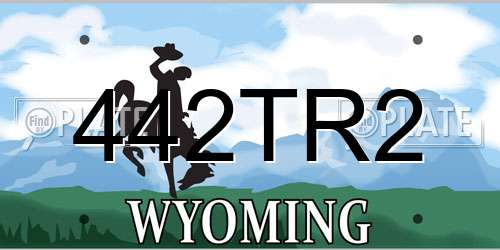 442TR2 Wyoming License Plate