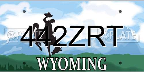 442ZRT Wyoming License Plate