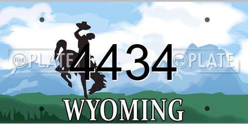 4434 Wyoming License Plate