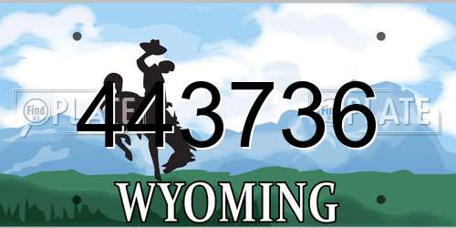 443736 Wyoming License Plate